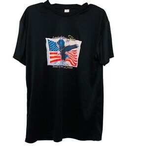 Patriotic Eagle T-Shirt Large Land Of The Free Home Of The Brave Graphic Tee‎